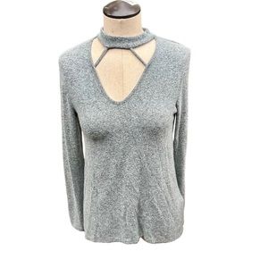 Paper Crane Light Knot High Lattice Neck Sweater